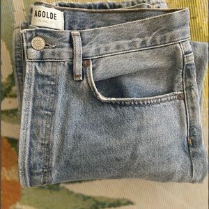 Agolde Faded Blue High-Rise Denim